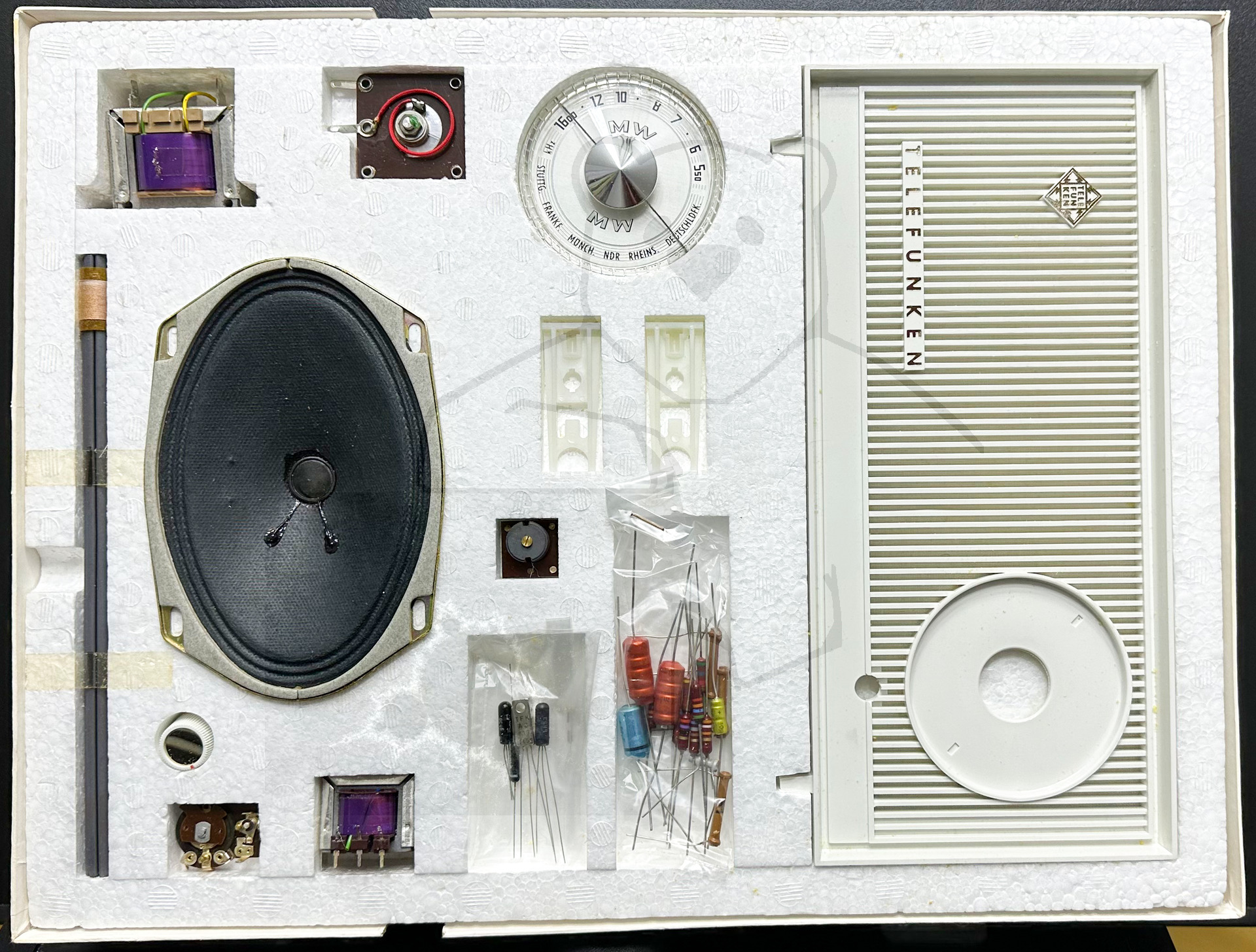 Kosmos Telefunken Kamerad - Obere Lage, Bauteile